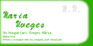 maria uveges business card