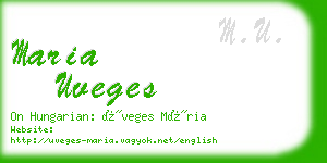 maria uveges business card